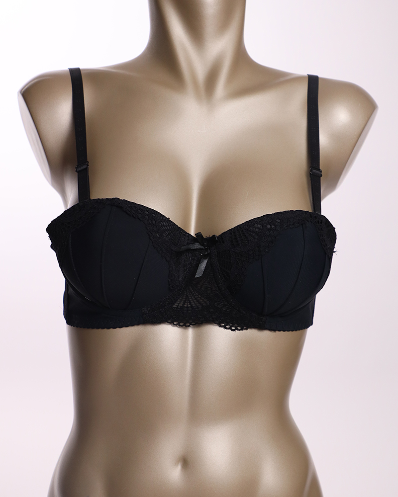 Perforated Lace Design And Rose Embroidery With Centered Ribbon Bra -  Daraghmeh