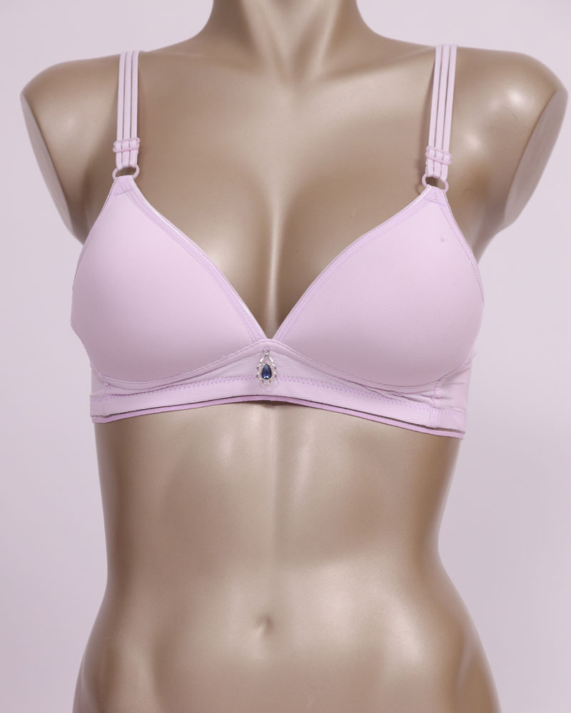 Plain Wireless Bra with Centered Bead - Daraghmeh