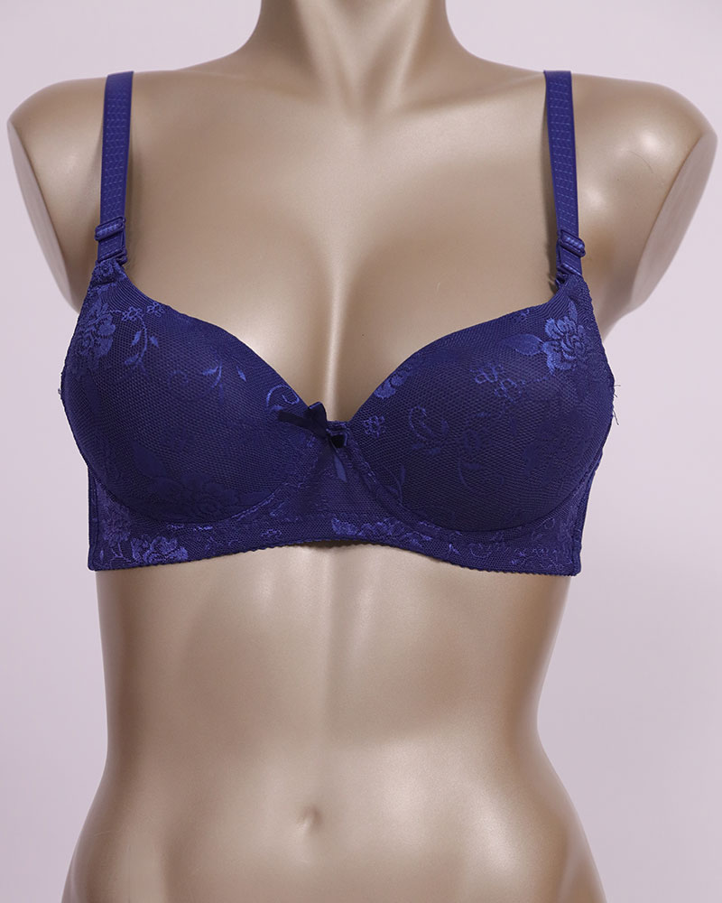 Underwire Perforated T-Shirt Bra With Centered Ribbon - Daraghmeh