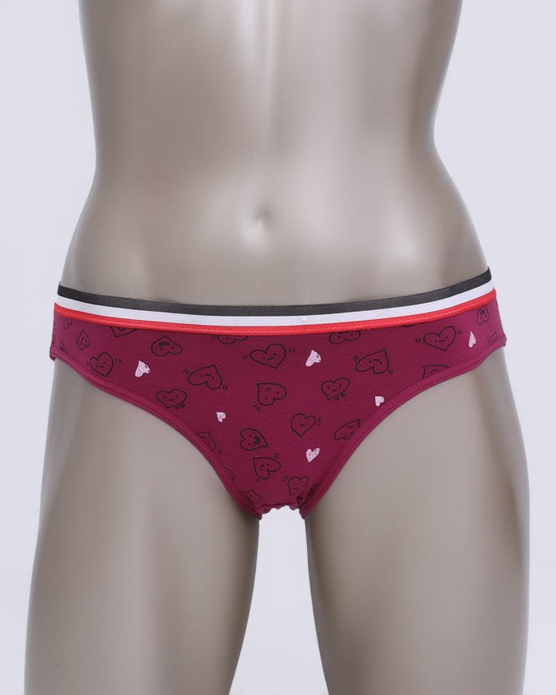 Cotton Panties Printed With Love Hearts