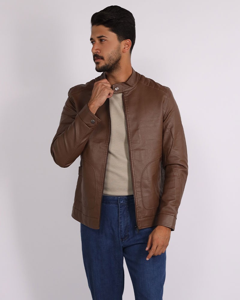Casual Leather Jacket Multiple Colors Daraghmeh