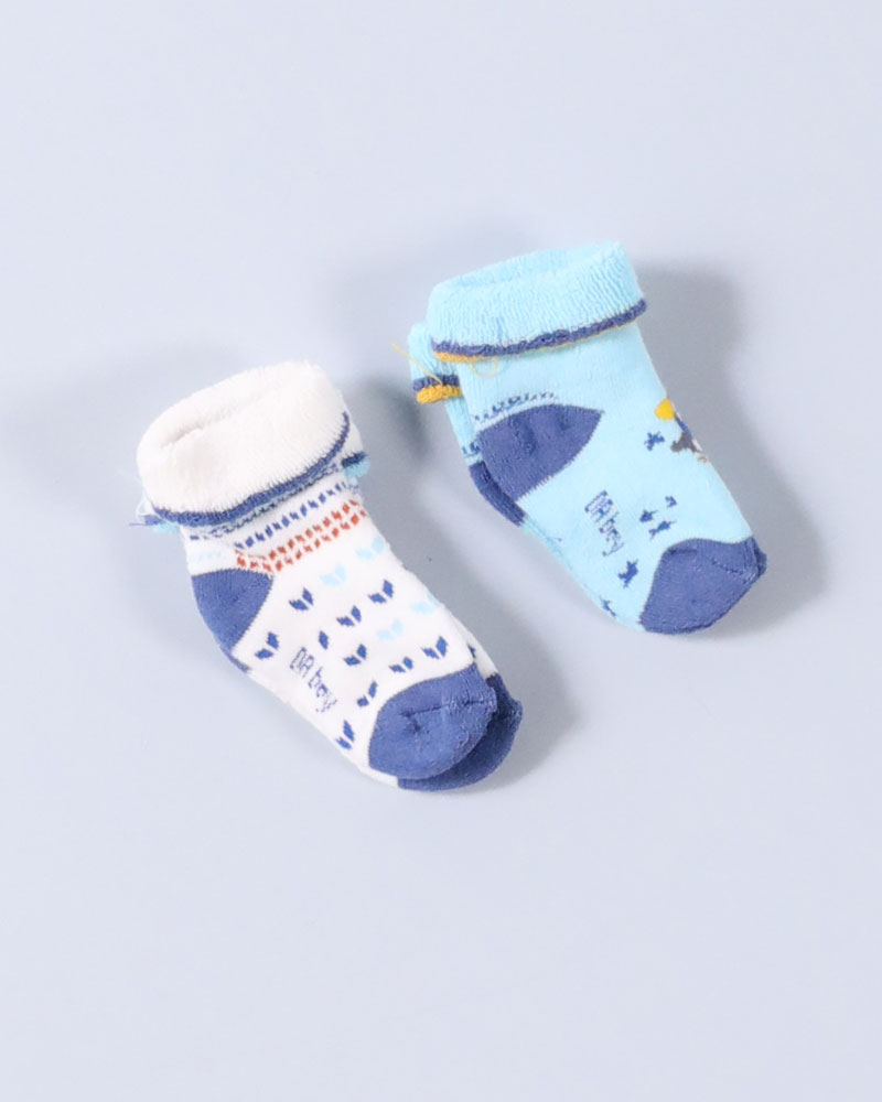 Different Shapes Baby Cotton Socks In 2 Pairs - Daraghmeh