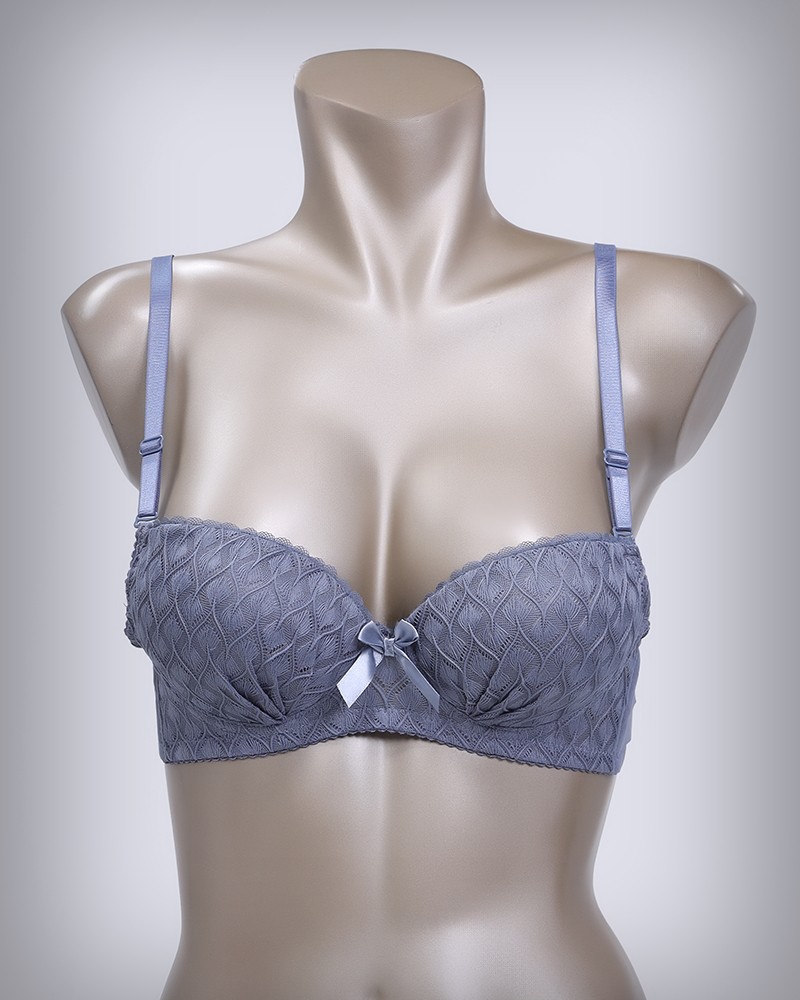 Perforated With Centered Ribbon Padded Bra