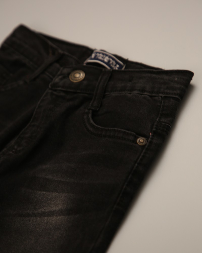 Faded Black Jeans In Slim Fit Style - Daraghmeh