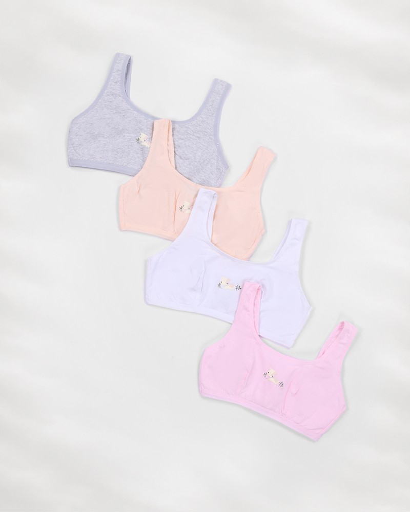 Plain Wireless Cotton Bra Design