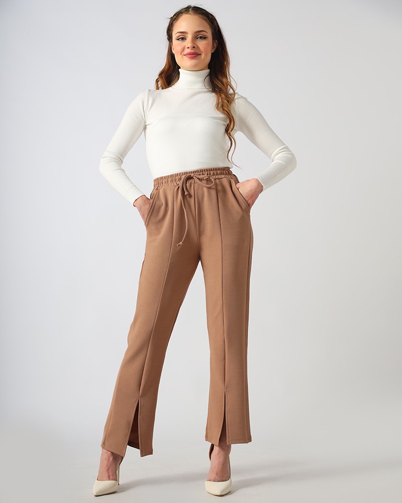 Plain Women's Fabric Trousers - Daraghmeh