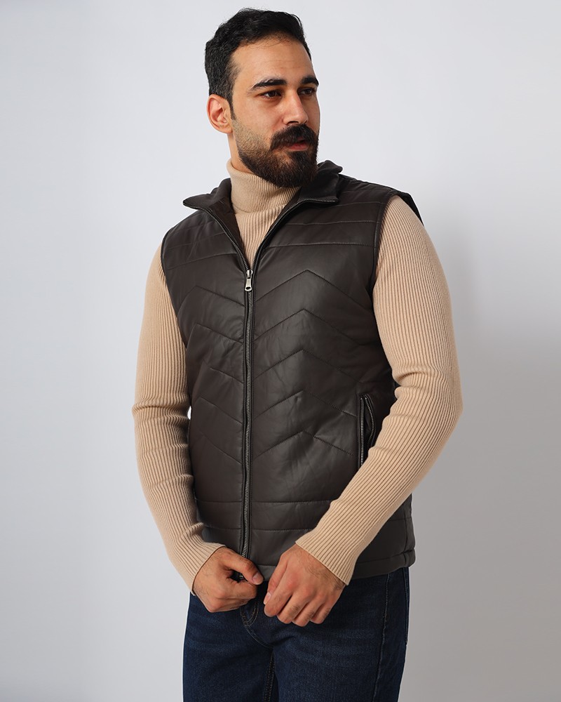 Quilted Leather Vest - Daraghmeh