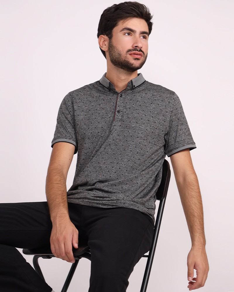 Dotted Cotton Polo T-shirt - Daraghmeh