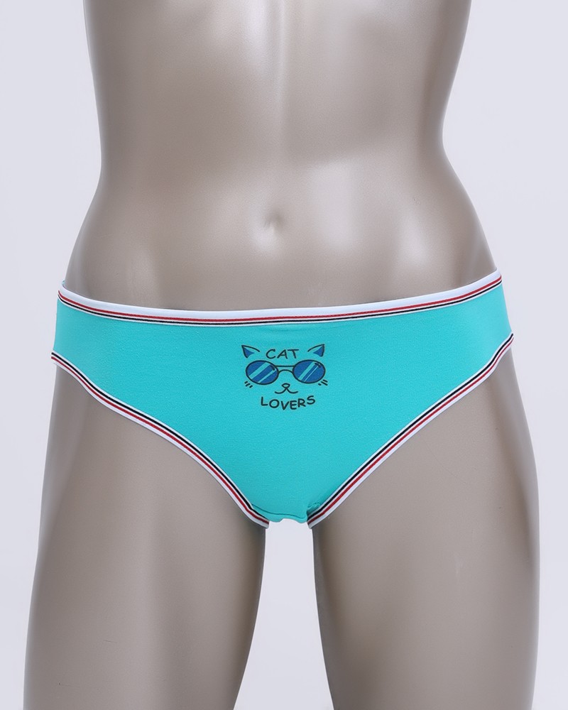 Cotton Panties With "CAT LOVERS" Print