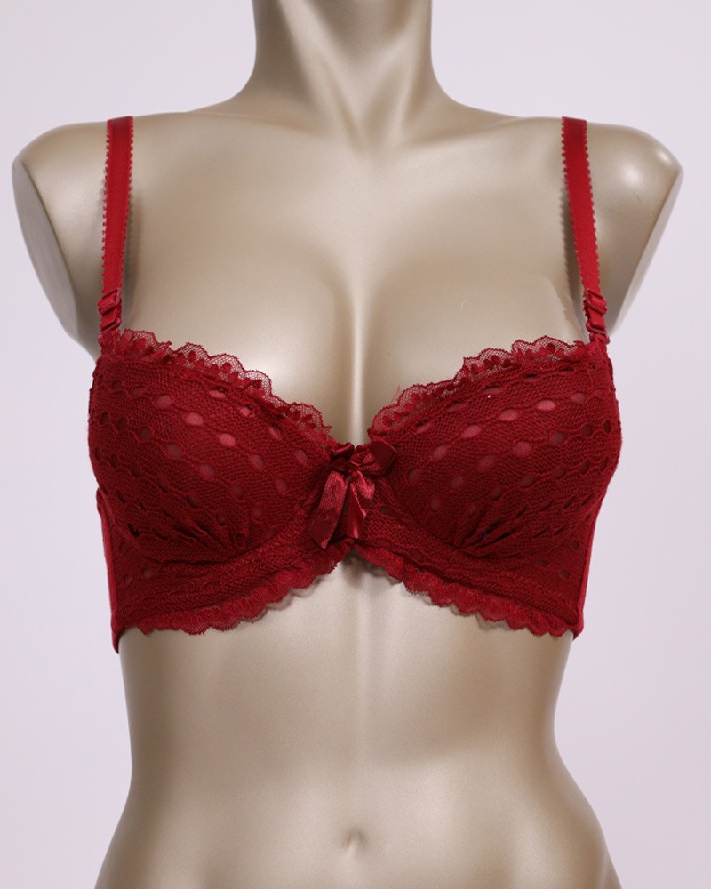 Quilted Perforated Lace Edged Cotton Bra Design - Daraghmeh