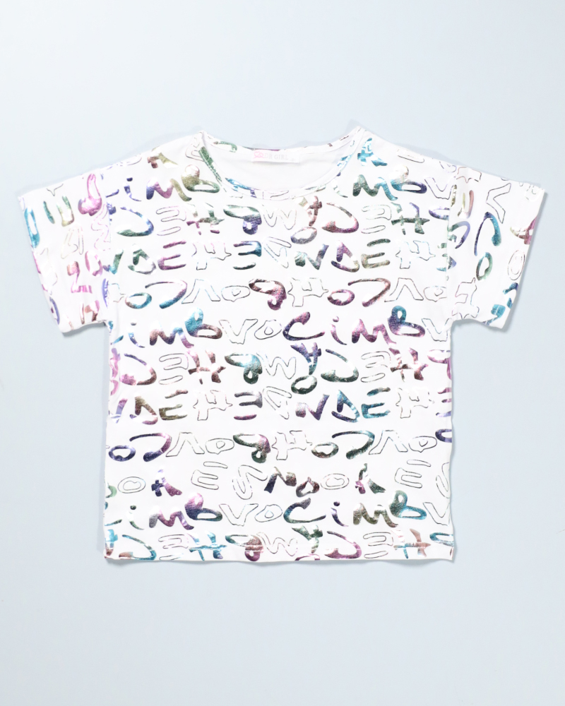 Cotton Casual T-shirt With Letters Print - Daraghmeh