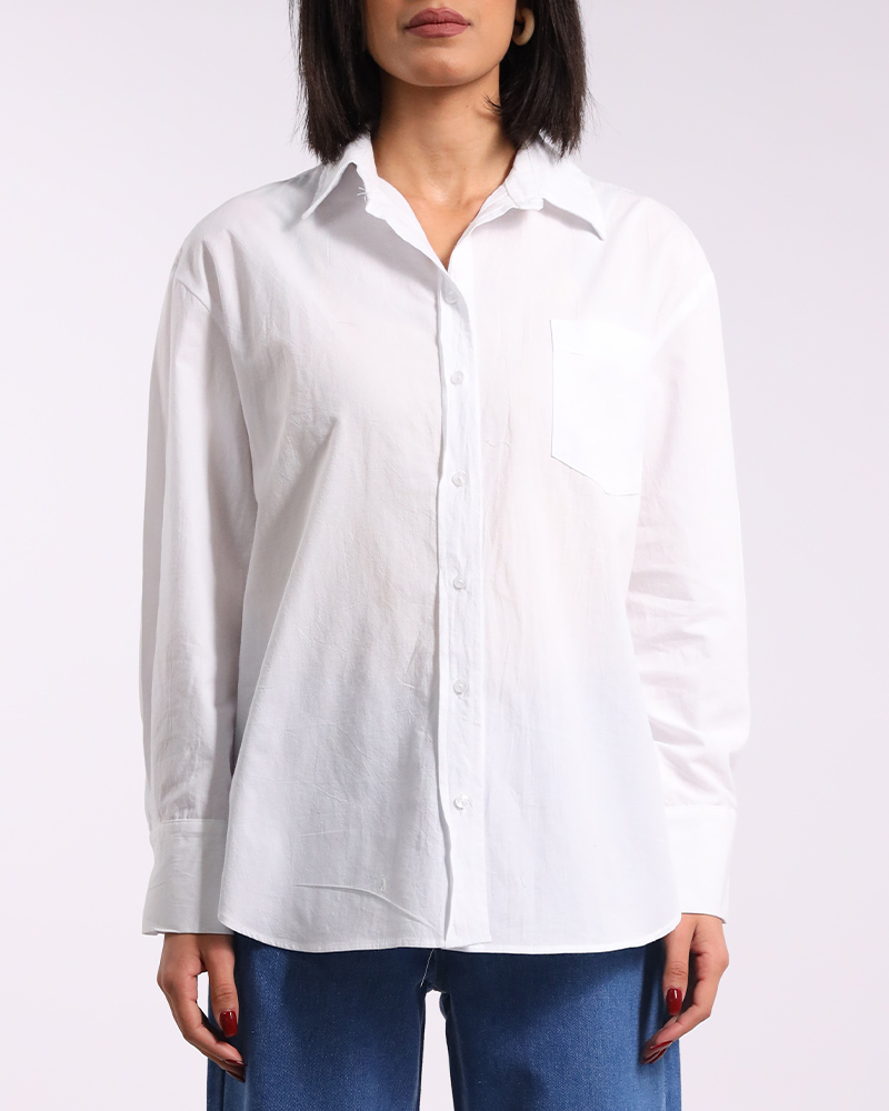White Crepe Chiffon Shirt - Daraghmeh