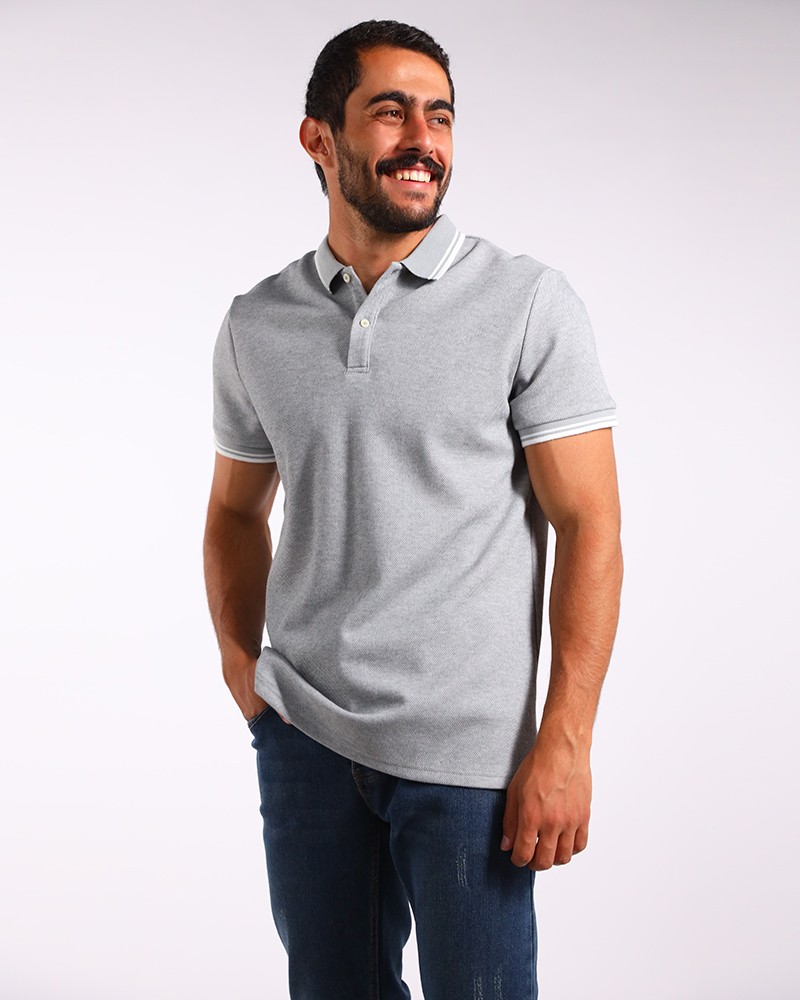 Smocked Cotton Polo T-shirt - Daraghmeh