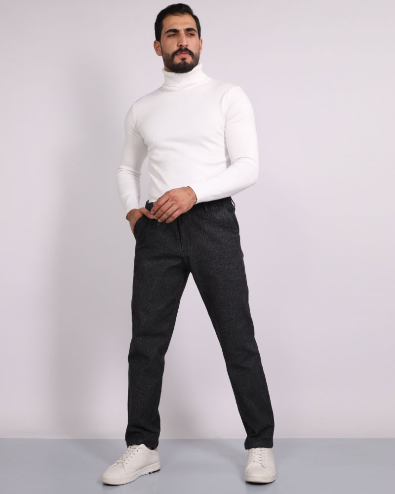 Grey Slim Fit Linen Trousers Daraghmeh
