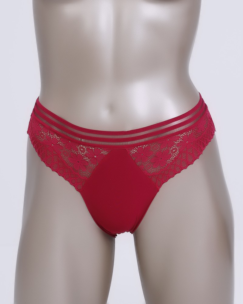 Women’s Mid-Rise Lace Brief Panty With Delicate Lace Details