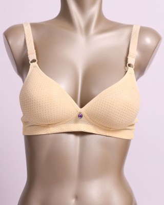 Padded Cotton Bra In Floral Design With Ribbon In The Middle - Daraghmeh